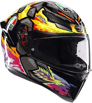 AGV K1 S Bezzecchi, Integralhelm - Schwarz/Grau/Gelb/Pink - XS von AGV