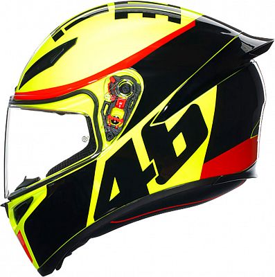 AGV K1 S Grazie Vale, Integralhelm - Schwarz/Neon-Gelb/Rot - S von AGV