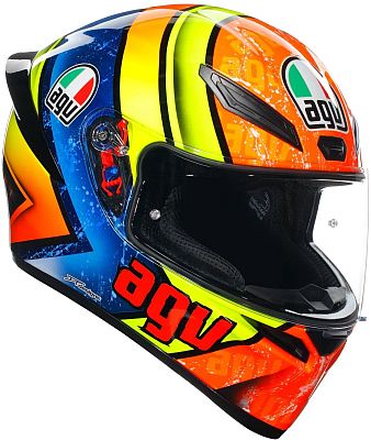 AGV K1 S Izan, Integralhelm - Orange/Neon-Gelb/Blau/Schwarz - XL von AGV