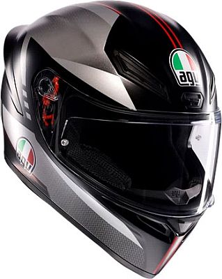 AGV K1 S Lap, Integralhelm - Matt Schwarz/Grau/Rot - XXL von AGV