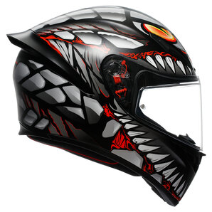 AGV K1 S Lyzard Integralhelm Matt Schwarz Grau Rot von AGV