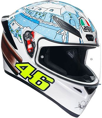 AGV K1 S Rossi Winter Test 2017, Integralhelm - Weiß/Hellblau/Neon-Gelb - XS von AGV