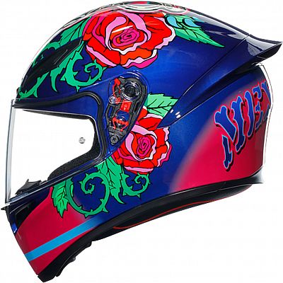 AGV K1 S Salom, Integralhelm - Dunkelblau/Rot/Grün - XL von AGV