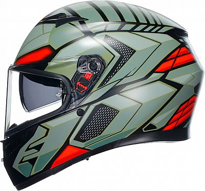 AGV K3 Decept, Integralhelm - Matt Schwarz/Grün/Rot - L von AGV