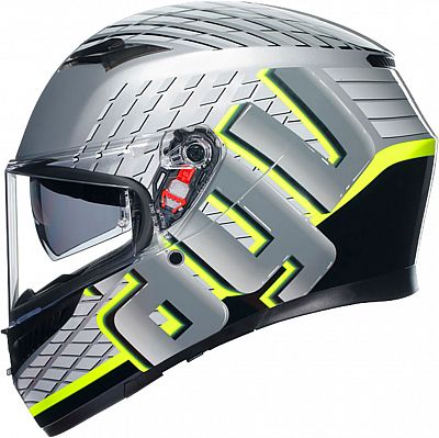 AGV K3 Fortify, Integralhelm - Silber/Schwarz/Neon-Gelb - XL von AGV