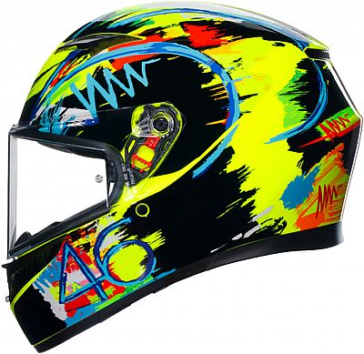 AGV K3 Rossi Winter Test 2019, Integralhelm - Neon-Gelb/Schwarz/Rot/Blau - XXL von AGV