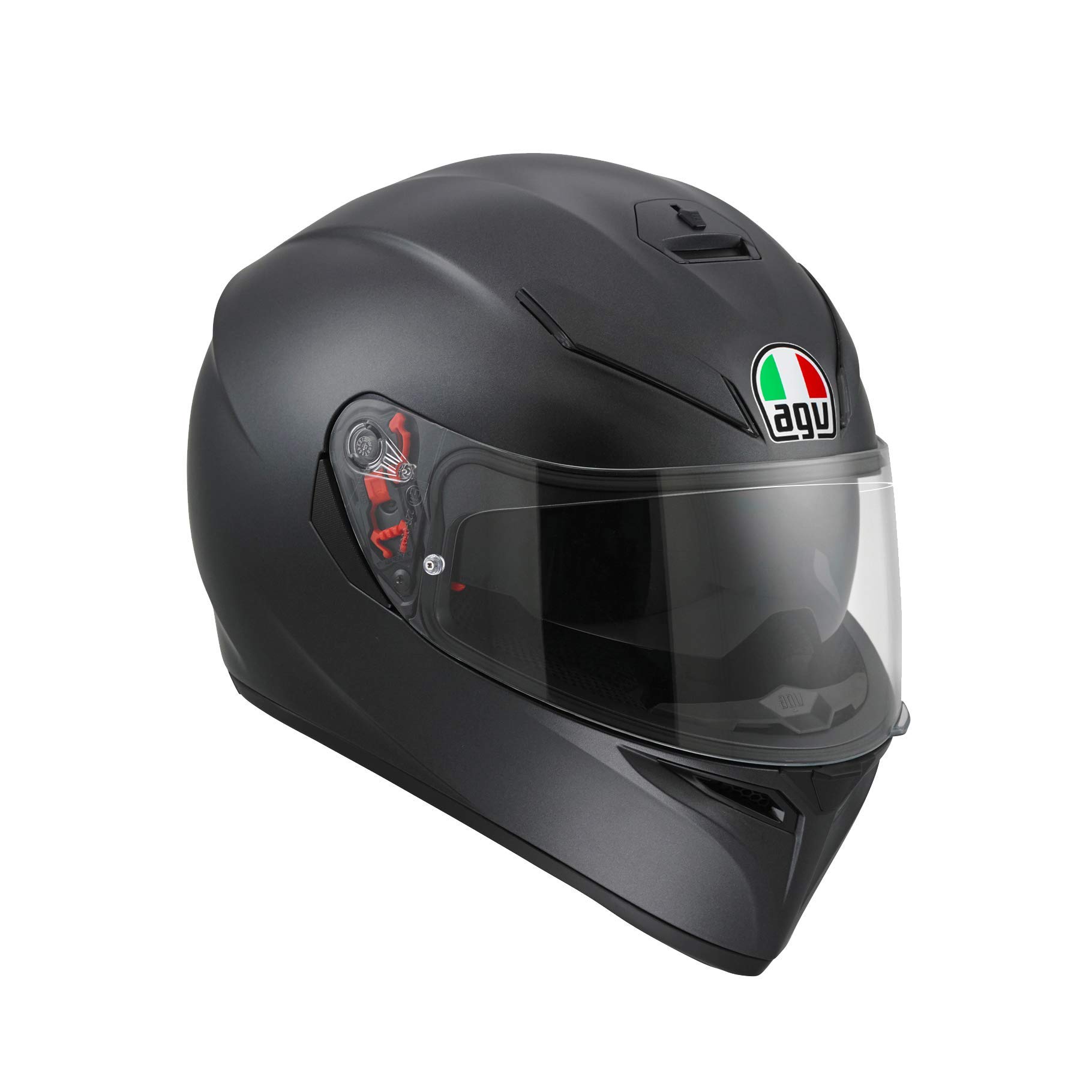 AGV K3 SV ECE 22-05 Solid Motorrad Integralhelm ECE 22-05 mit Sonnenblende, Matt Schwarz, XL von AGV