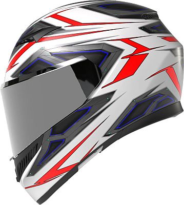 AGV K3 Space, Integralhelm - Matt Weiß/Neon-Rot/Grau/Blau - M von AGV