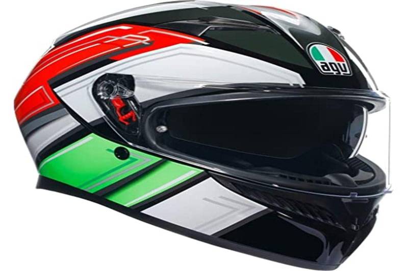 AGV K3 Wing Integralhelm (schwarz/rot/weiß/grün), M (57) von AGV