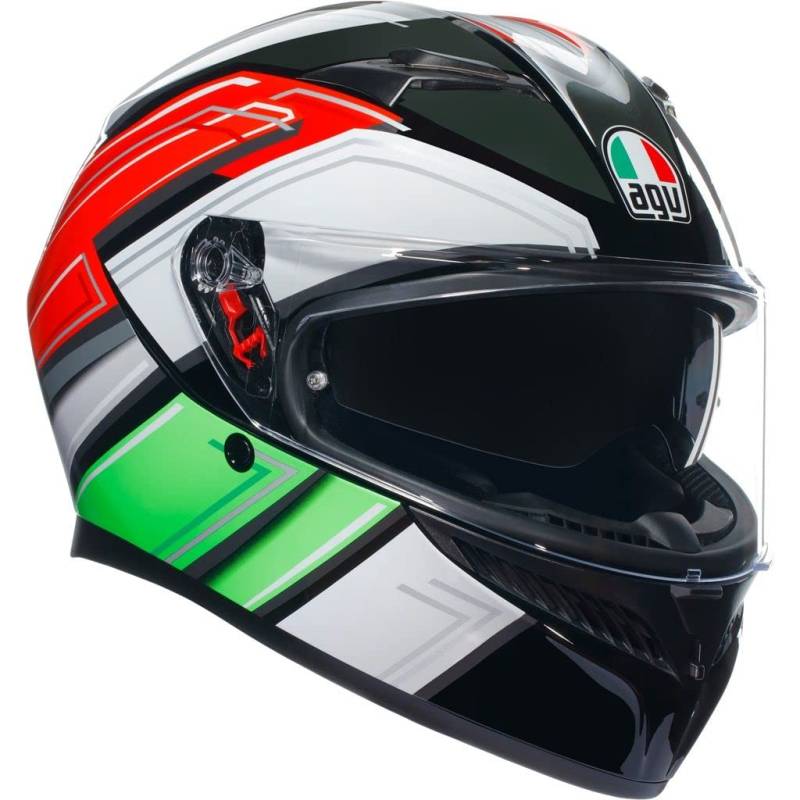 AGV K3 Wing Integralhelm (schwarz/rot/weiß/grün), XL (61) von AGV