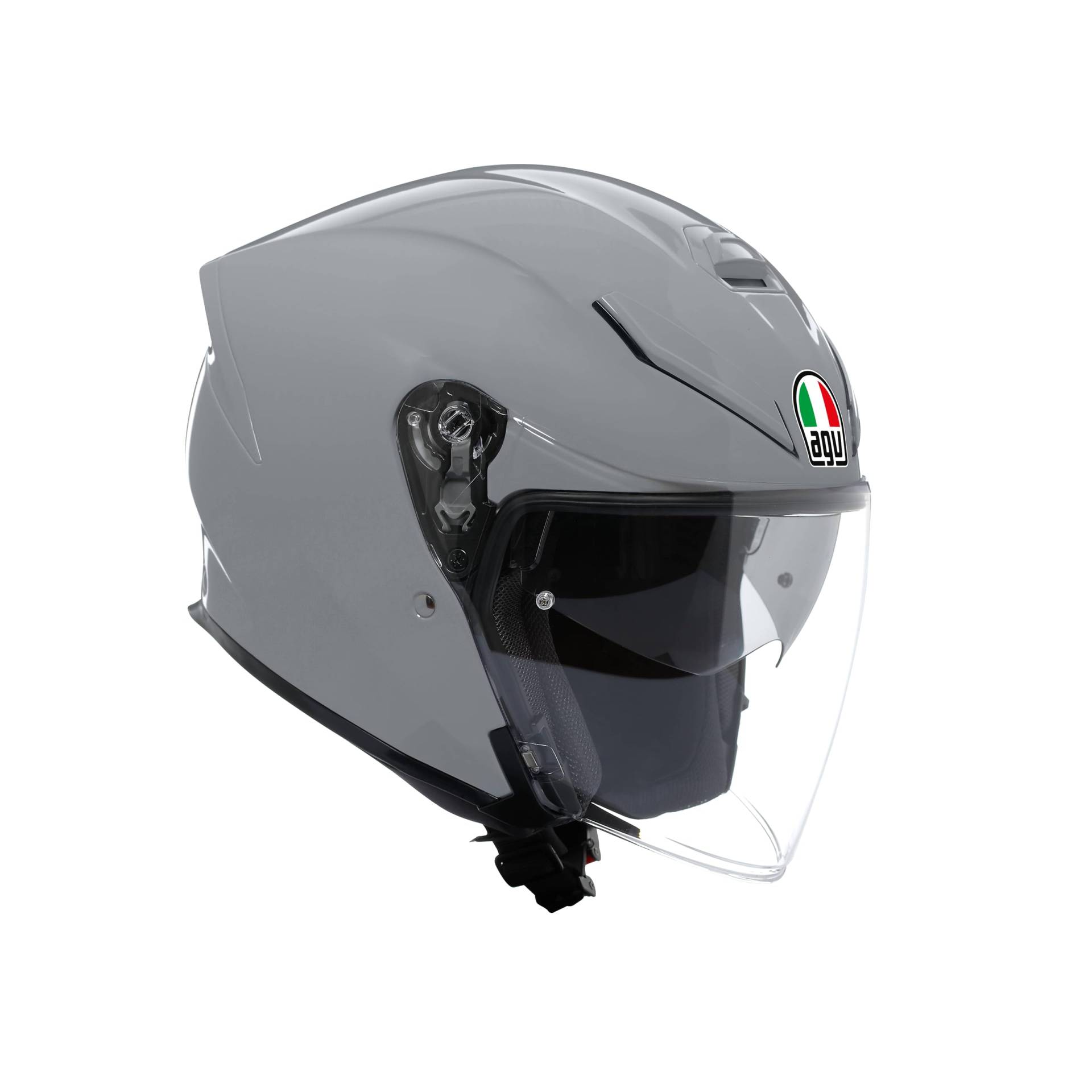 AGV - K5 Jet EVO E2206, Unisex Motorrad Jethelm, Kohlefaser und Glasfaser Motorradhelm, mit Kratzerfest und Anti-UV Visier, Nardo Grey, L von AGV