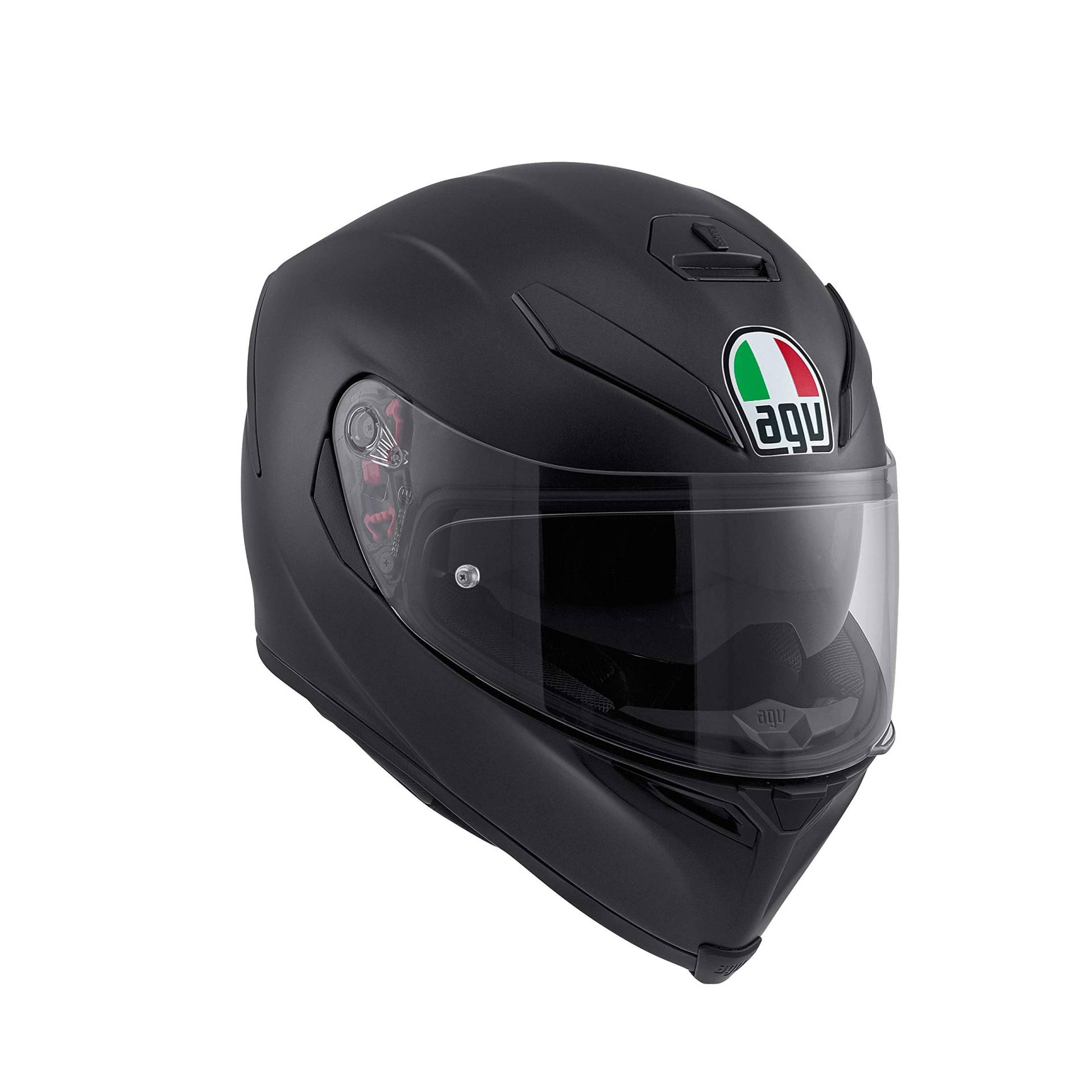 AGV K5 S ECE 22-05 Solid Motorrad Integralhelm ECE 22-05 aus Carbon-Glasfaser, mit Sonnenblende, Matt Schwarz, L von AGV