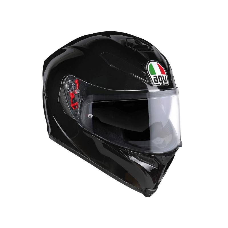 AGV K5 S ECE 22-05 Solid Motorrad Integralhelm ECE 22-05 aus Carbon-Glasfaser, mit Sonnenblende, Schwarz, ML von AGV