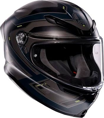 AGV K6 S Enhance, Integralhelm - Matt Grau/Schwarz/Neon-Gelb - L von AGV