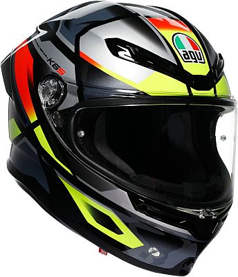 AGV K6 S Erazer, Integralhelm - Schwarz/Rot/Neon-Gelb - XL von AGV