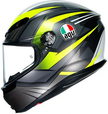 AGV K6 S Excite, Integralhelm - Matt Grau/Neon-Gelb - S von AGV