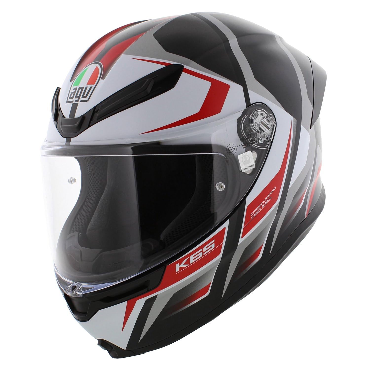 AGV K6 S Karve E2206 Matt Black White Red Integral Motorrad Helm, XXL von AGV