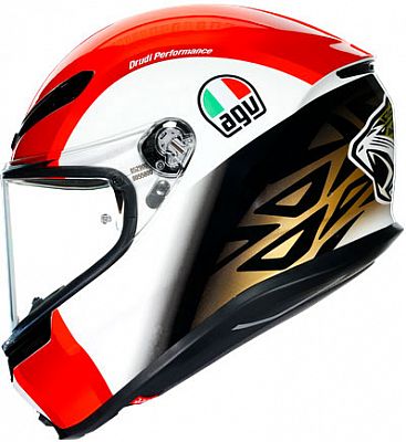 AGV K6 S SIC58, Integralhelm - Weiß/Rot/Schwarz - L von AGV