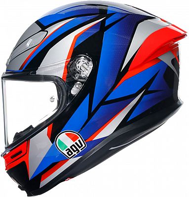 AGV K6 S Slashcut, Integralhelm - Schwarz/Silber/Blau/Rot - L von AGV