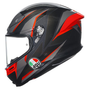 AGV K6 S Slashcut Integralhelm Schwarz Grau Rot von AGV