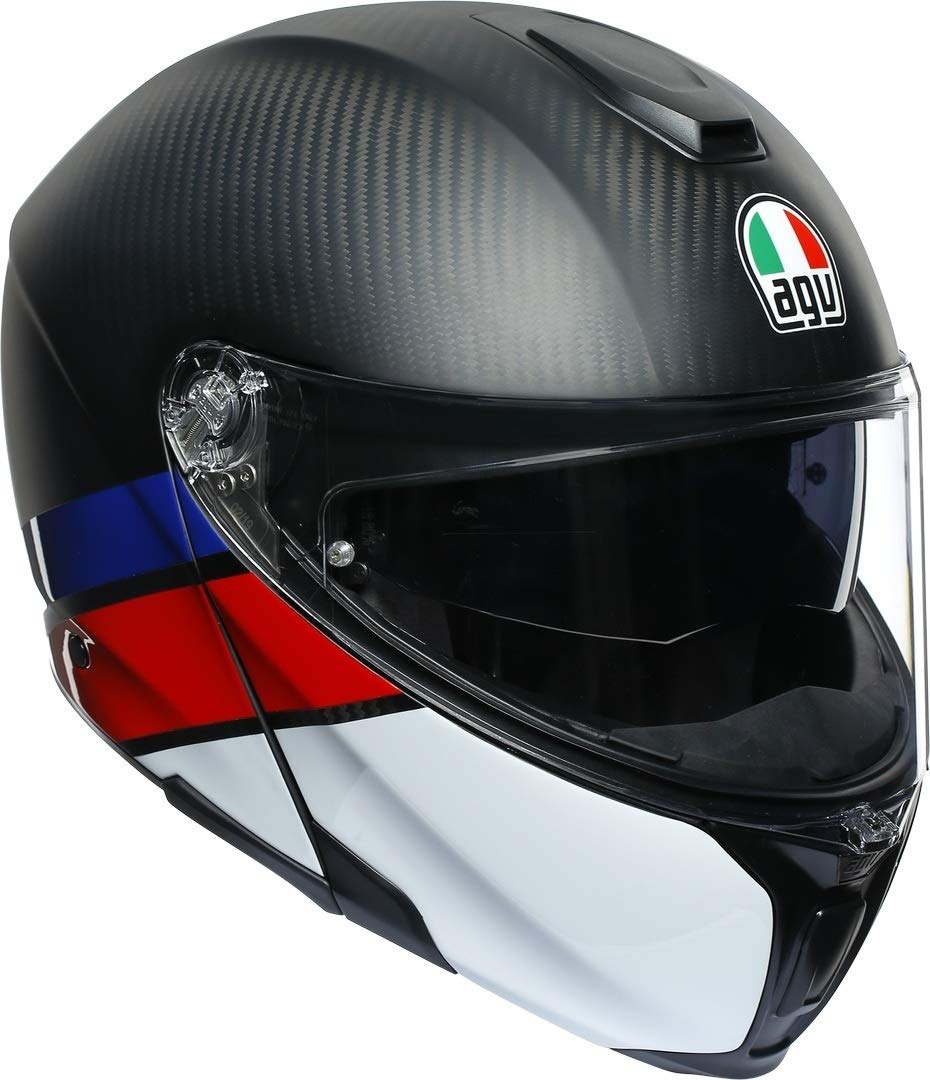 AGV Sportmodular E05 MULTI MPLK LAYER CARBON/RED/BLUE M von AGV