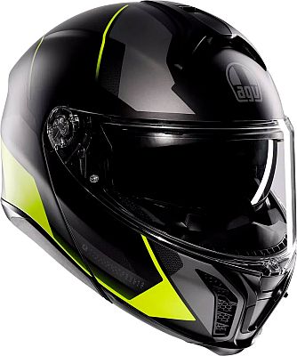 AGV Tourmodular Perception, Klapphelm - Matt Schwarz/Grau/Neon-Gelb - M von AGV