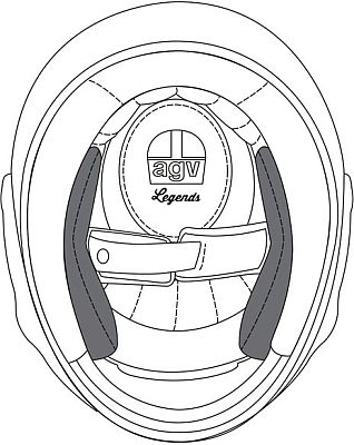 AGV X3000, Wangenpolster - Schwarz - L von AGV