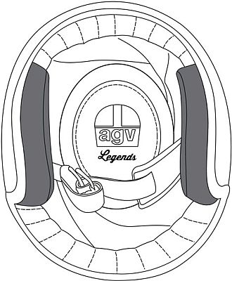 AGV X70, Wangenpolster - Schwarz - L von AGV