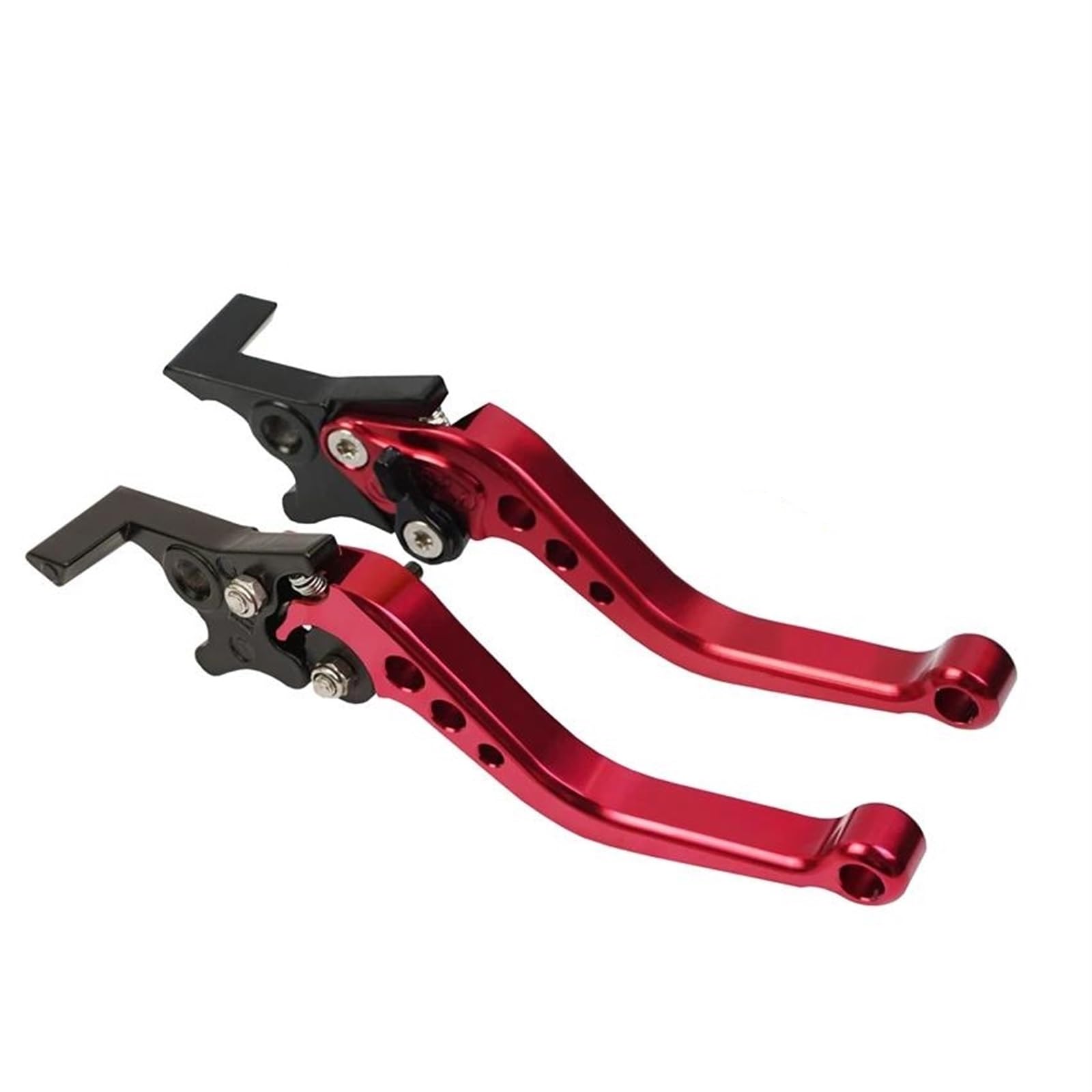 Für Motorräder Roller Fahrrad GY6 Pitbike Doppelscheibenbremshebel Einstellbar 6X CNC Universal Aluminium Motorrad Handhebel Kupplungshebel Bremshebel Kupplung(Red Long) von AGYSVGZ