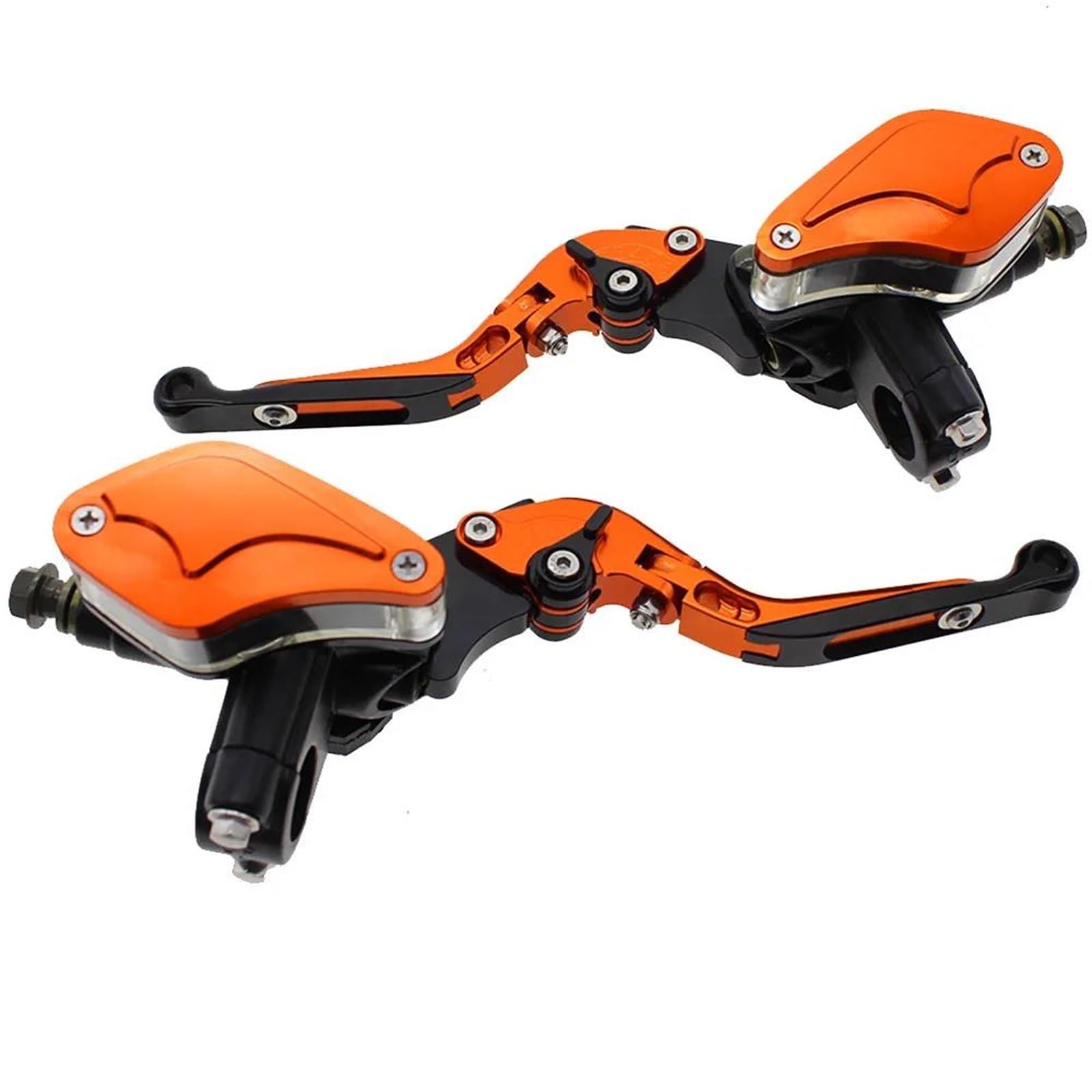 Für RC125 200 50cc - 300cc Einstellen Falten Verlängern Motorrad Hauptzylinder Reservoir Hydraulische Bremse Kupplungshebel Universal Kupplungshebel Bremshebel Kupplung(Orange) von AGYSVGZ