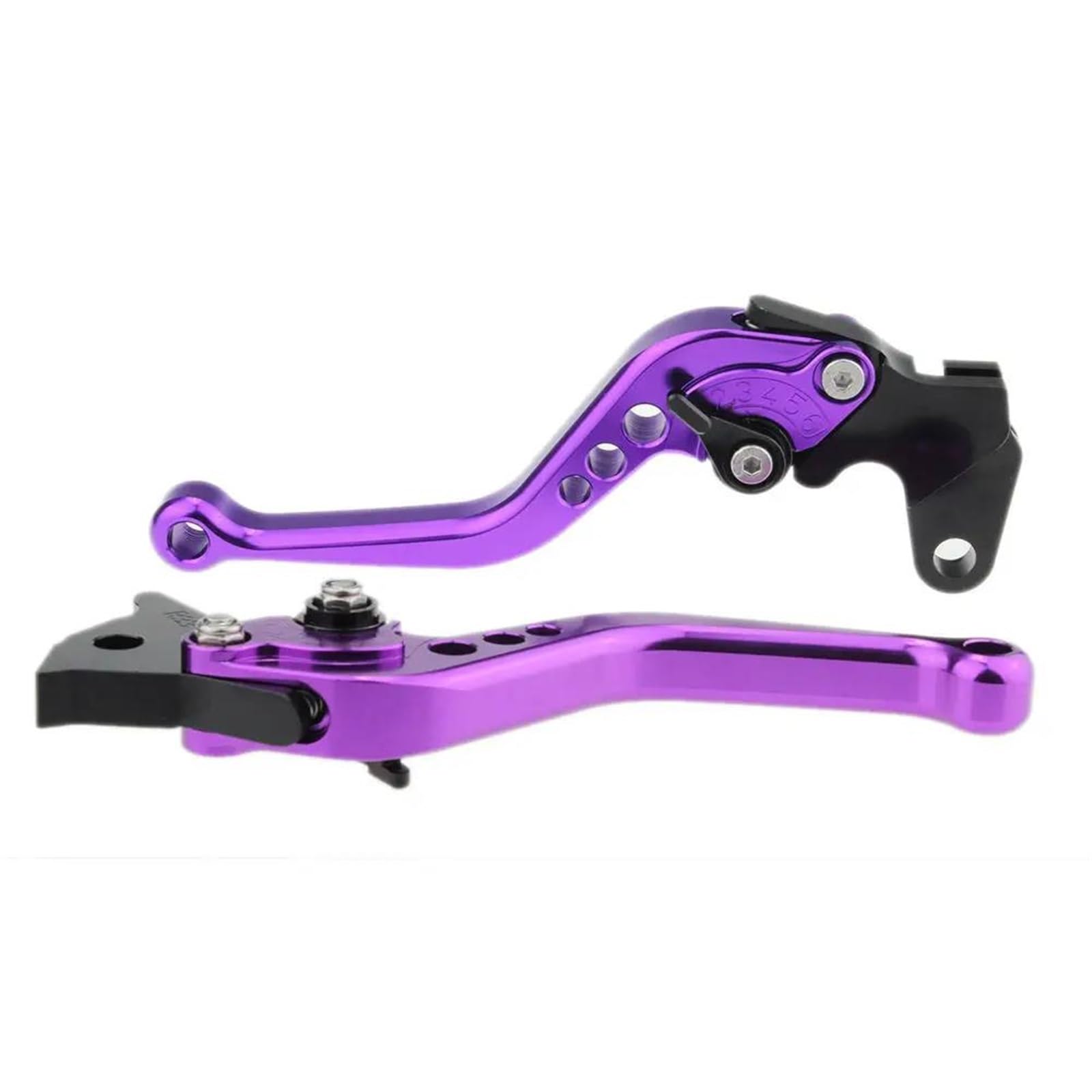 Für TZR 50 2005 CNC Kurze Lange Motorrad Einstellbare Bremskupplungshebel Motorrad Bremshebel Griff Kupplungshebel Bremshebel Kupplung(Short Purple) von AGYSVGZ