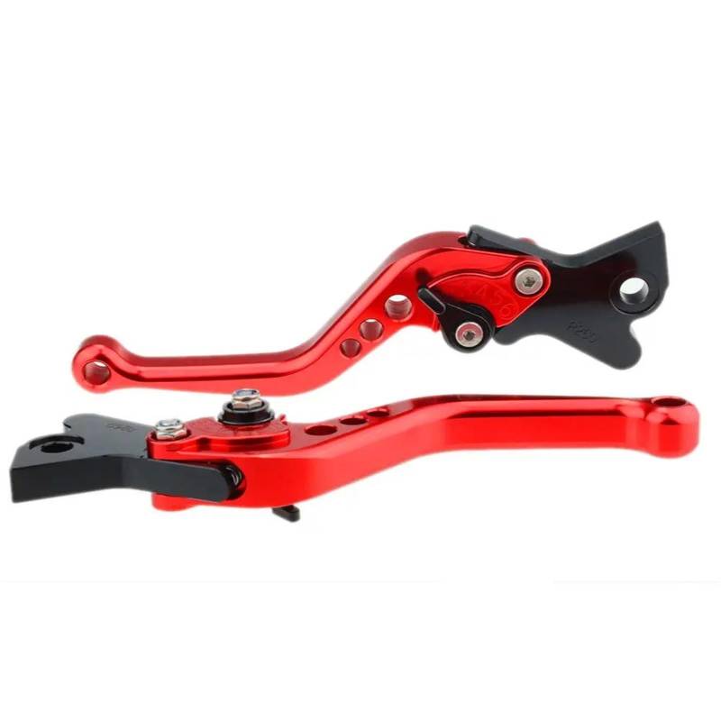 Für TZR 50 2005 CNC Kurze Lange Motorrad Einstellbare Bremskupplungshebel Motorrad Bremshebel Griff Kupplungshebel Bremshebel Kupplung(Short Red) von AGYSVGZ