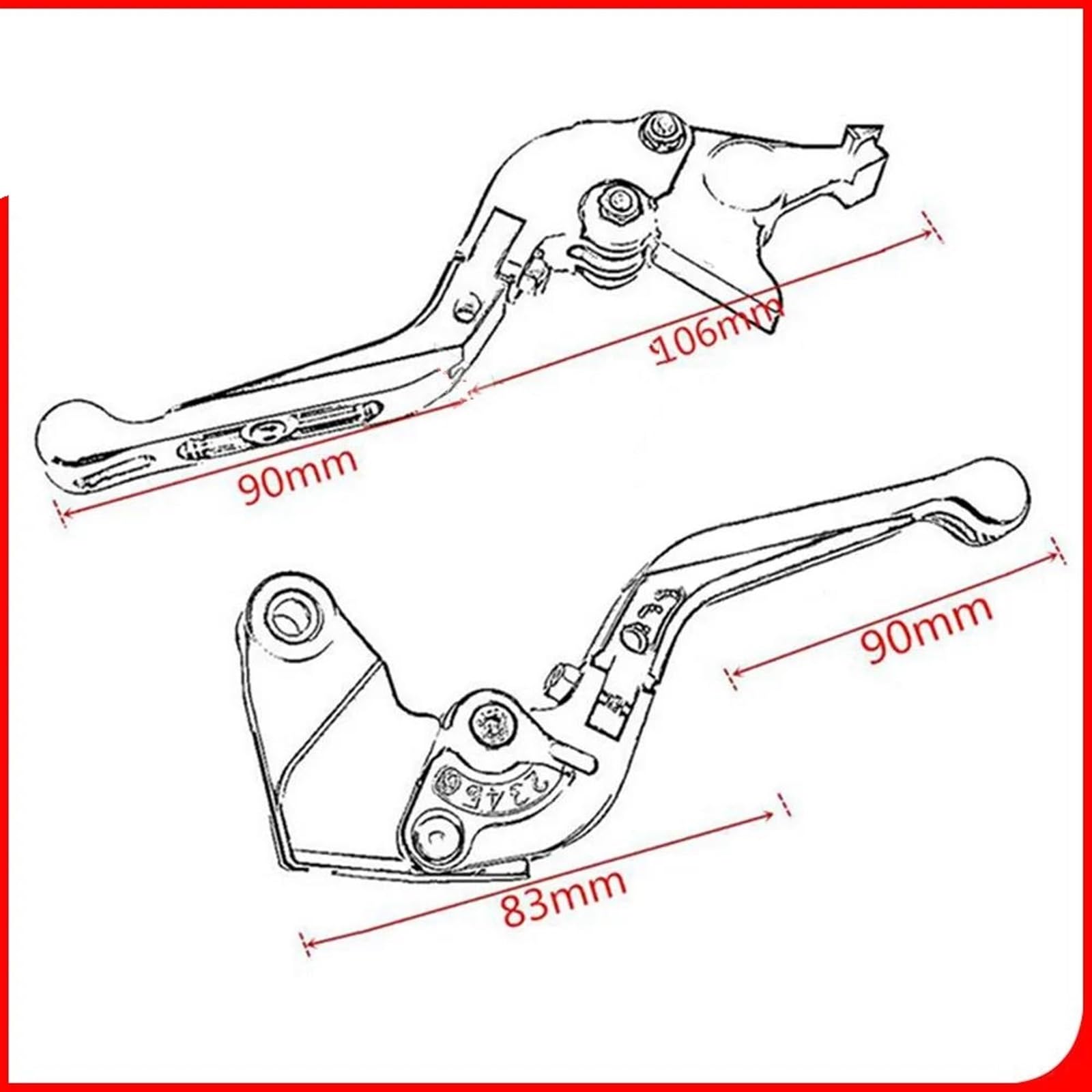 Motorradzubehör Einstellbarer Bremskupplungshebel Für FZS 600 FZS600 1998-2003 1999 2000 2001 2002 Rot + Schwarz CNC Kupplungshebel Bremshebel Kupplung(B) von AGYSVGZ