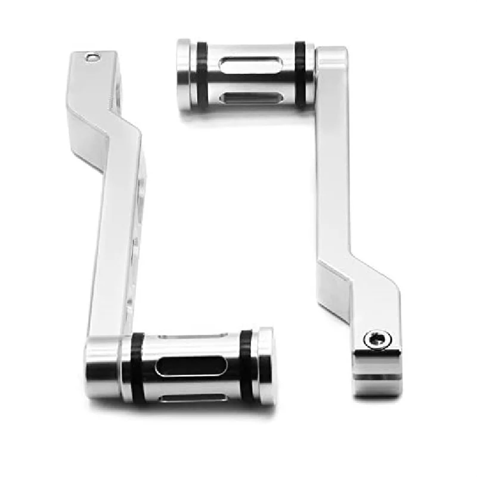 Schalthebel Armgestänge 2PCS Chrom/Schwarz Ferse Kappe Getriebe Shifter Kit Schalthebel Pedal Peg Motorrad Zubehör Ersetzen Für FL Softail Für Touring Für Trike Motorrad-Schalthebelhalterung(Silver) von AGYSVGZ