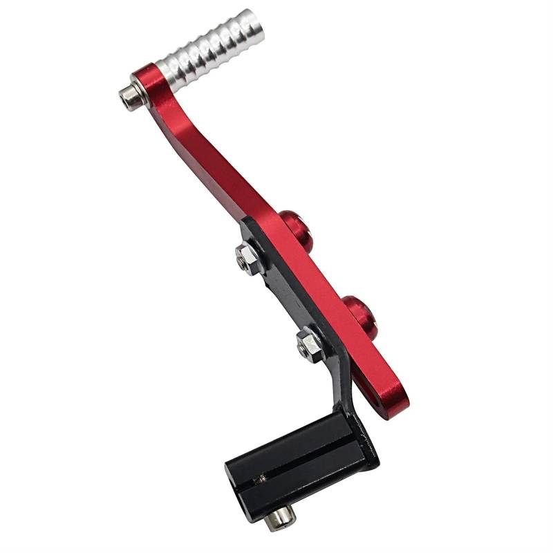 Schalthebel Armgestänge Motorrad Schalthebel CNC Aluminium Klapp Schaltpedal Für Kawasaki Für Suzuki Für LF150 Für Dirt Bike Off Road Motorrad Motorrad-Schalthebelhalterung(Red) von AGYSVGZ