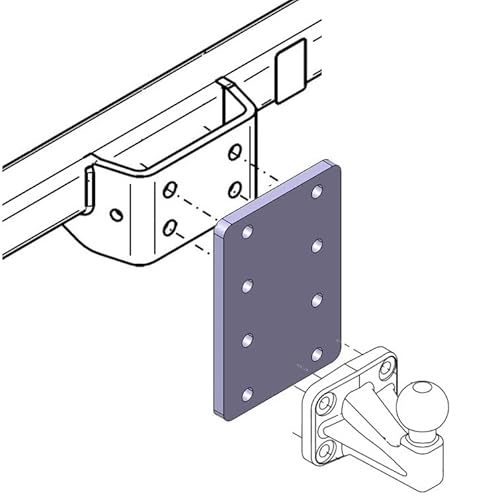 Universelle Adapterplatte zur Höhenverstellung 4x56 der Anhängerkupplung für 4-Loch Flanschkugeln (höhenverstellbare AHK) von AHAKA