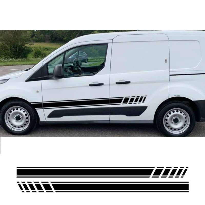 2-teilige Seitenaufkleber für Autotüren, für Ford Transit Connect Camper Van Line Graphics Styling Vinyl Dekor Aufkleber Auto-Tuning-Zubehör von AHDHAJAQ