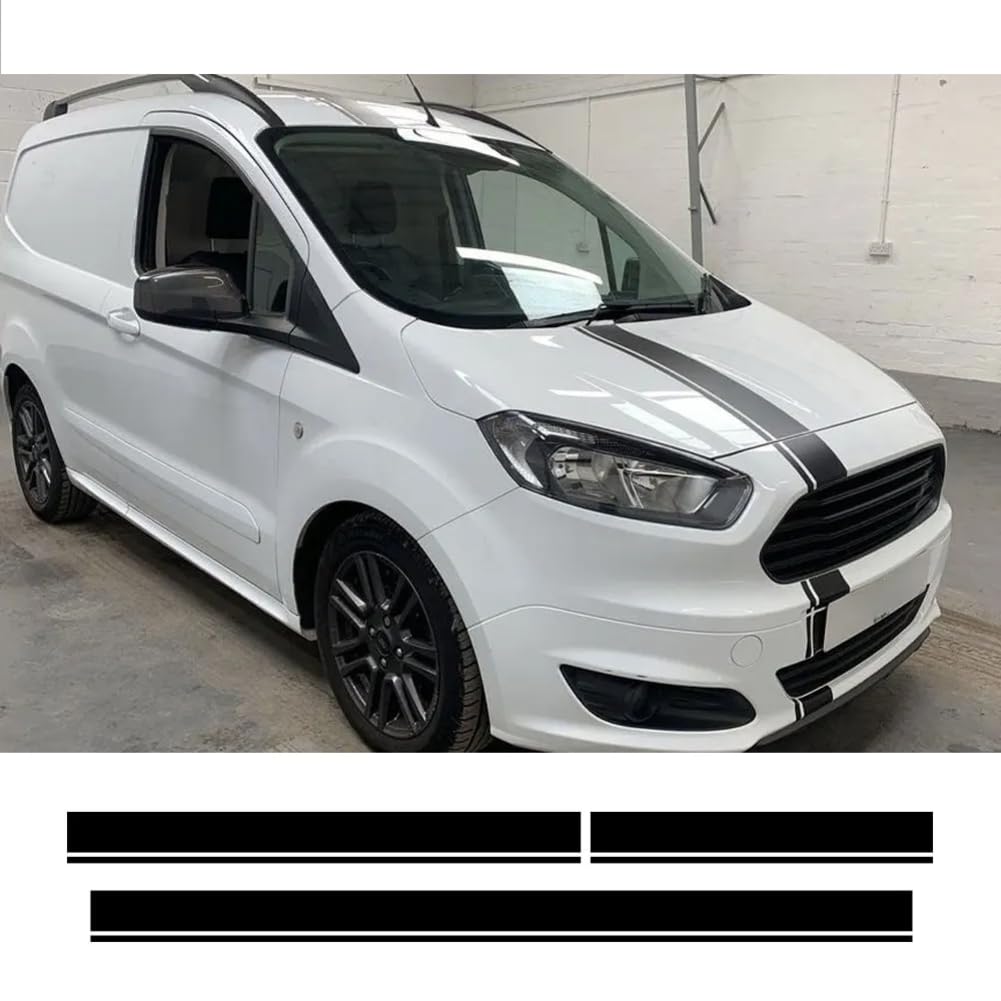 3-teilige Autoaufkleber, für Ford Transit Tourneo Courier Van Zubehör Tuning Line Motorhaube Hecktür Dekor Grafiken Vinylfolie Aufkleber von AHDHAJAQ