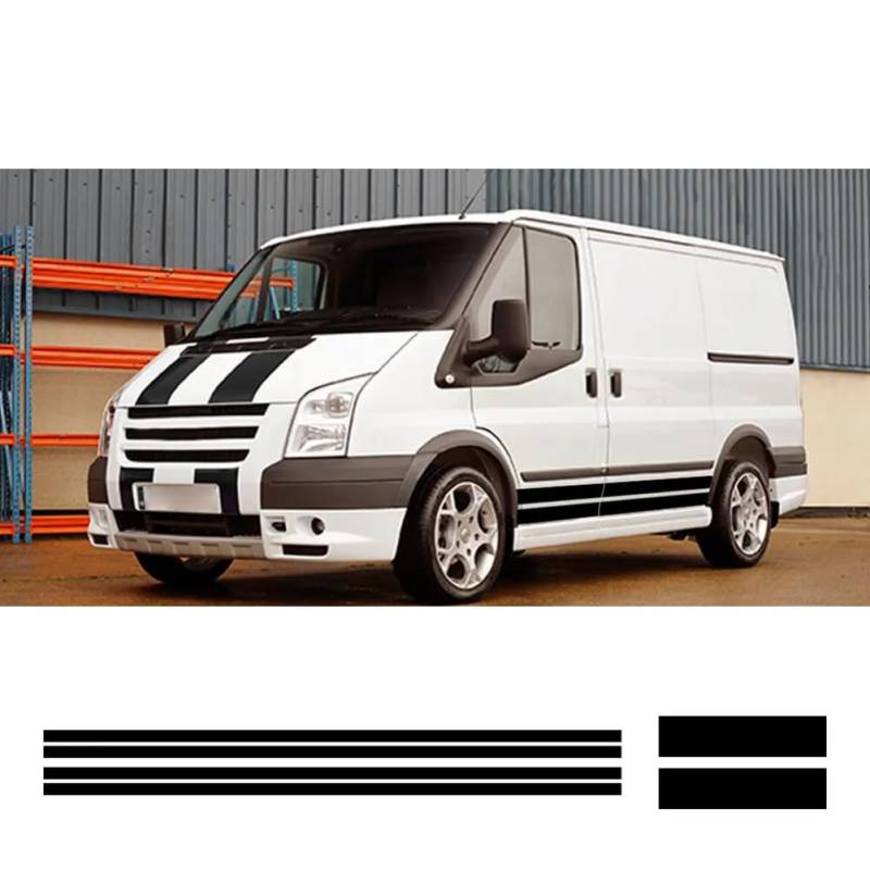 4 Stück/Lot Autoaufkleber, Für Ford Transit MK6 MK7 Tuning-Zubehör, Zum Schutz Camper Van Sport Graphics Vinyl Hood Motoraufkleber von AHDHAJAQ