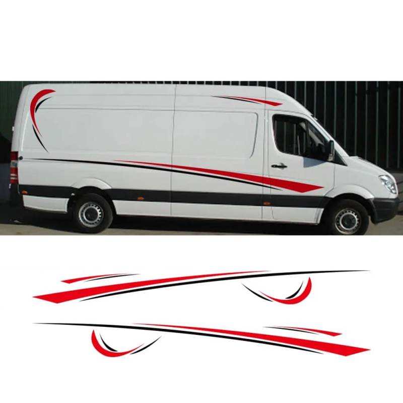 6 Stück/Lot Autoaufkleber, für M=ercedes B=ENZ Sprinter W906 515 Wohnmobil Caravan RV Streifen Camper Van Vinyl Aufkleber Tuning Zubehör von AHDHAJAQ