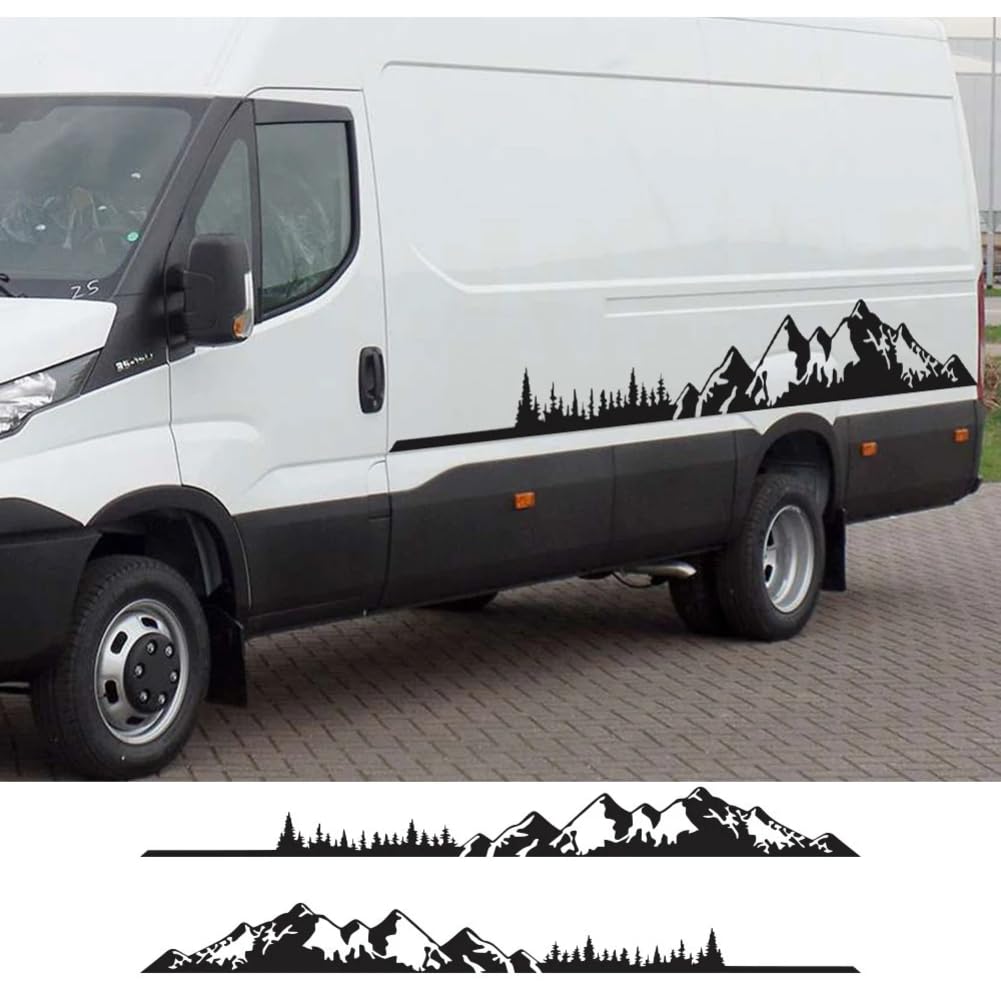 Autotür-Seitenaufkleber, für IVECO, für Daily Camper Van Wohnmobil Caravan Grafiken Mountain Vinyl Dekor Aufkleber Auto-Tuning-Zubehör von AHDHAJAQ