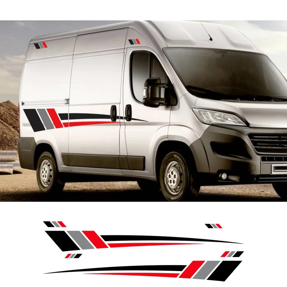 Van Camper Karosserieseitenaufkleber, Für Peugeot, Für Boxer, Für Citroen Jumper, Für FIAT Ducato Wohnmobilstreifen Grafikaufkleber Autozubehör von AHDHAJAQ