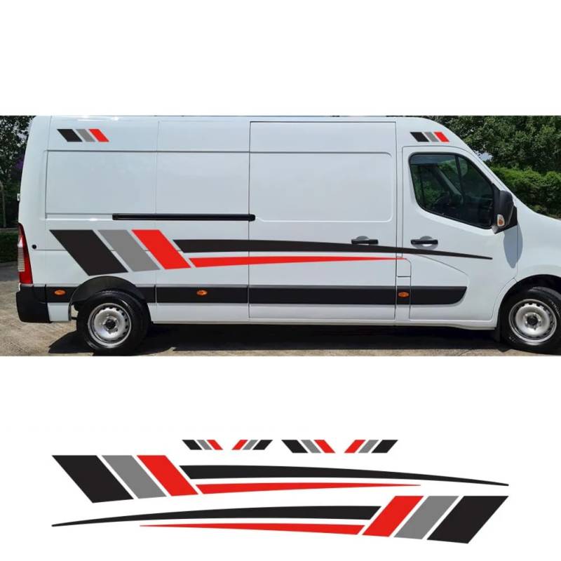 Van-Karosserieseitenaufkleber, für R=enault, für Master, für Nissan NV400, für Opel, für Vauxhall, für Movano, Car Camper-Grafikaufkleber, Auto-Tuning-Zubehör von AHDHAJAQ