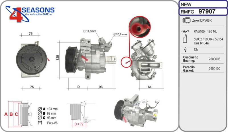 Kompressor, Klimaanlage AHE 97907 von AHE