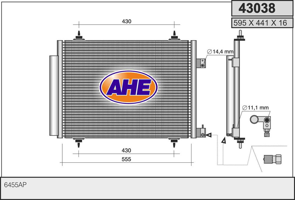 Kondensator, Klimaanlage AHE 43038 von AHE