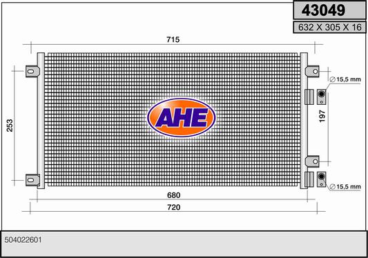 Kondensator, Klimaanlage AHE 43049 von AHE