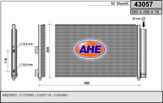 Kondensator, Klimaanlage AHE 43057 von AHE