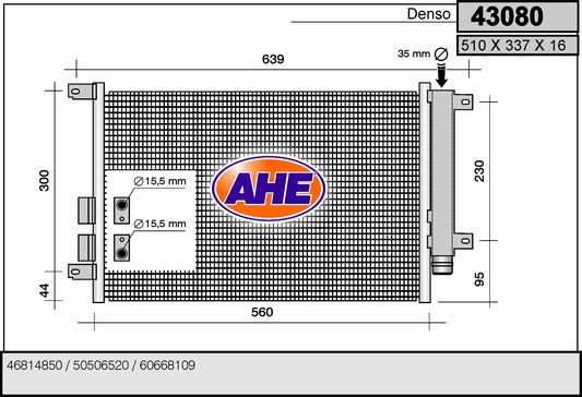 Kondensator, Klimaanlage AHE 43080 von AHE