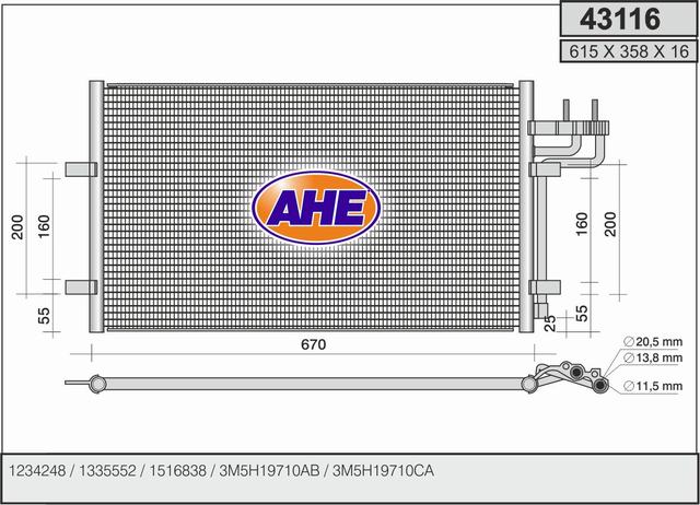 Kondensator, Klimaanlage AHE 43116 von AHE