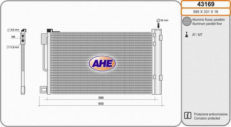 Kondensator, Klimaanlage AHE 43169 von AHE